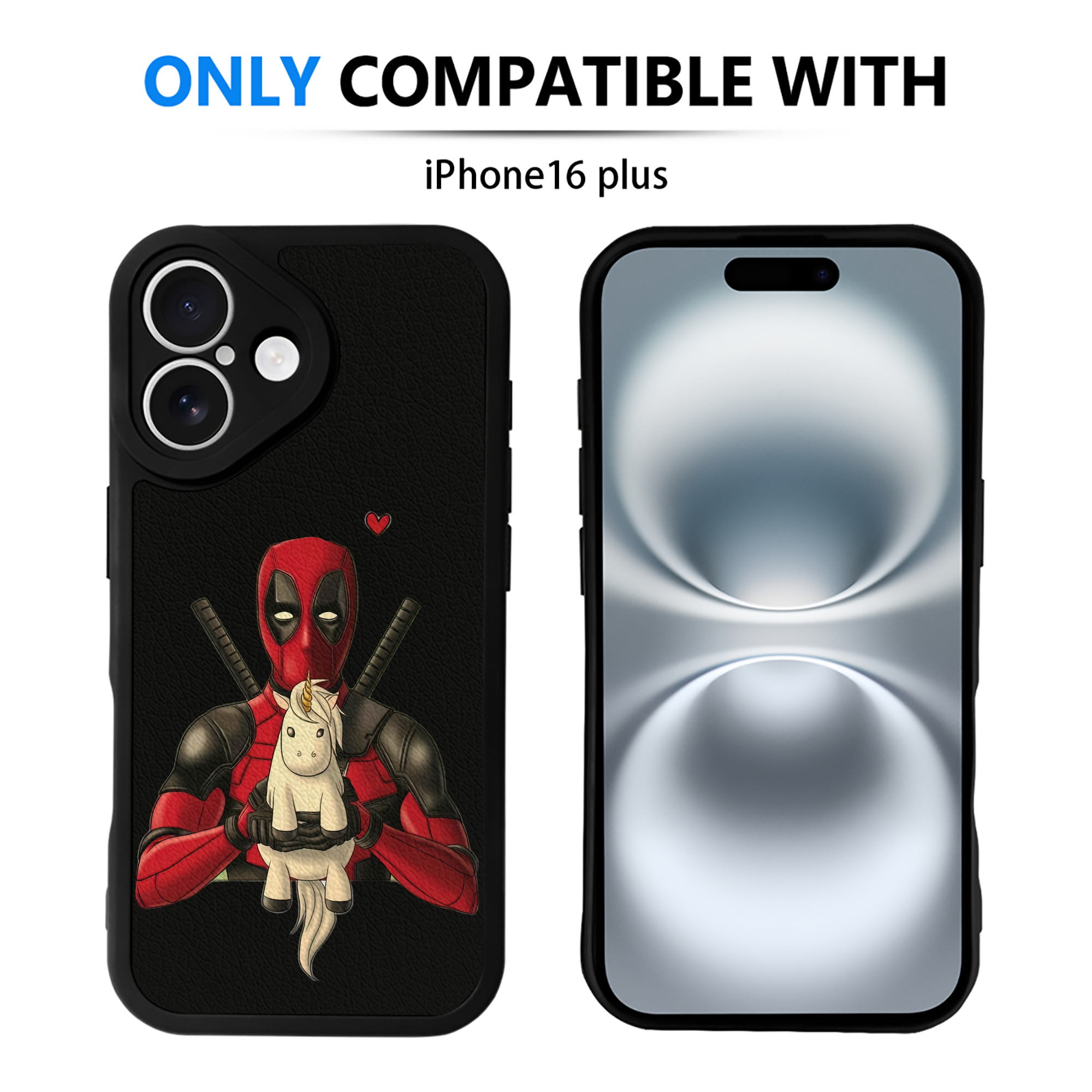（画像用） Deadpool デッドプール 【iPhone 16シリーズ対応】シリコンスマホケース（レザー調） 材質：シリコン